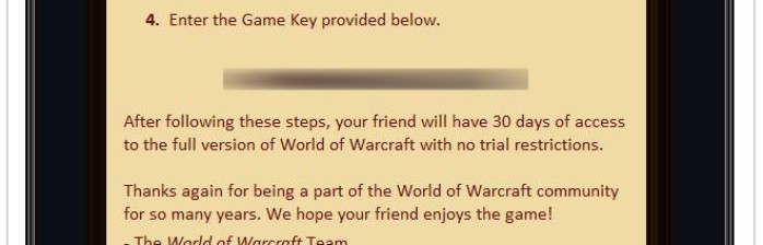 Keys de World of Warcraft grátis para veteranos