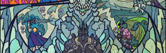 Arthas Menethil retratado em fantástico vitral