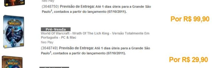 WoW Brasil: Datas de pré-venda são aleatórias