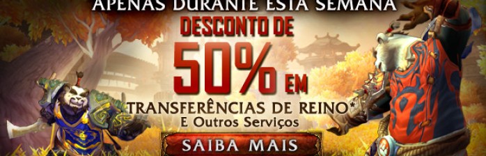 Serviços de Personagens com 50% de Desconto!