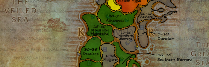 Mapas de onde upar no Cataclysm