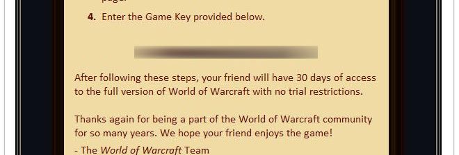 free key world of warcraft