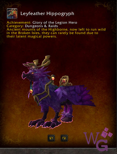 Leyfeather Hippogryph - Montaria Legion