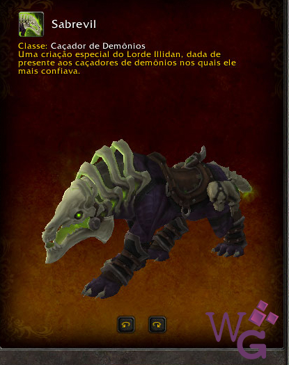 Montaria Sabrevil - Caçador de Demônio - Legion